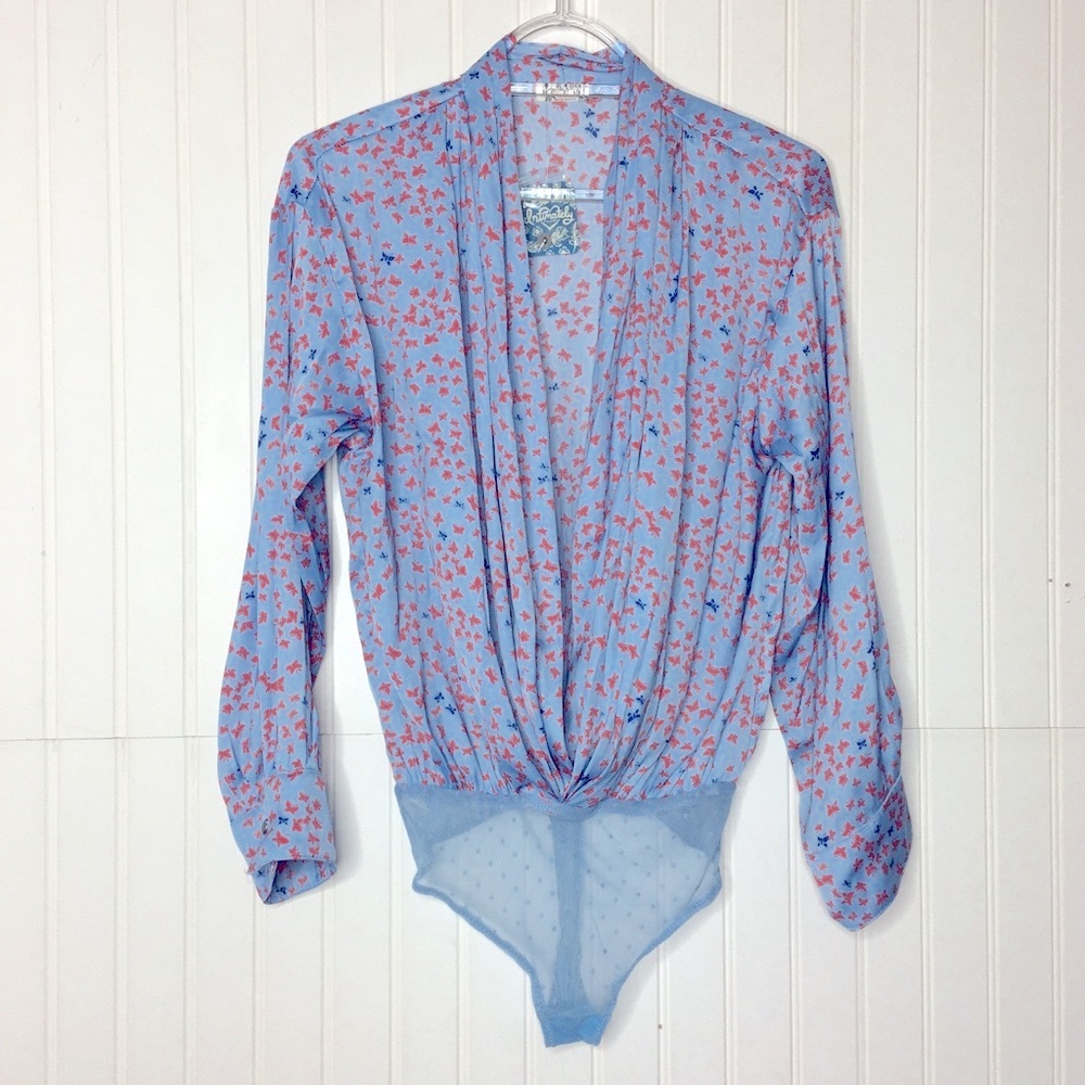 Free People Ladylike Butterflies Bodysuit